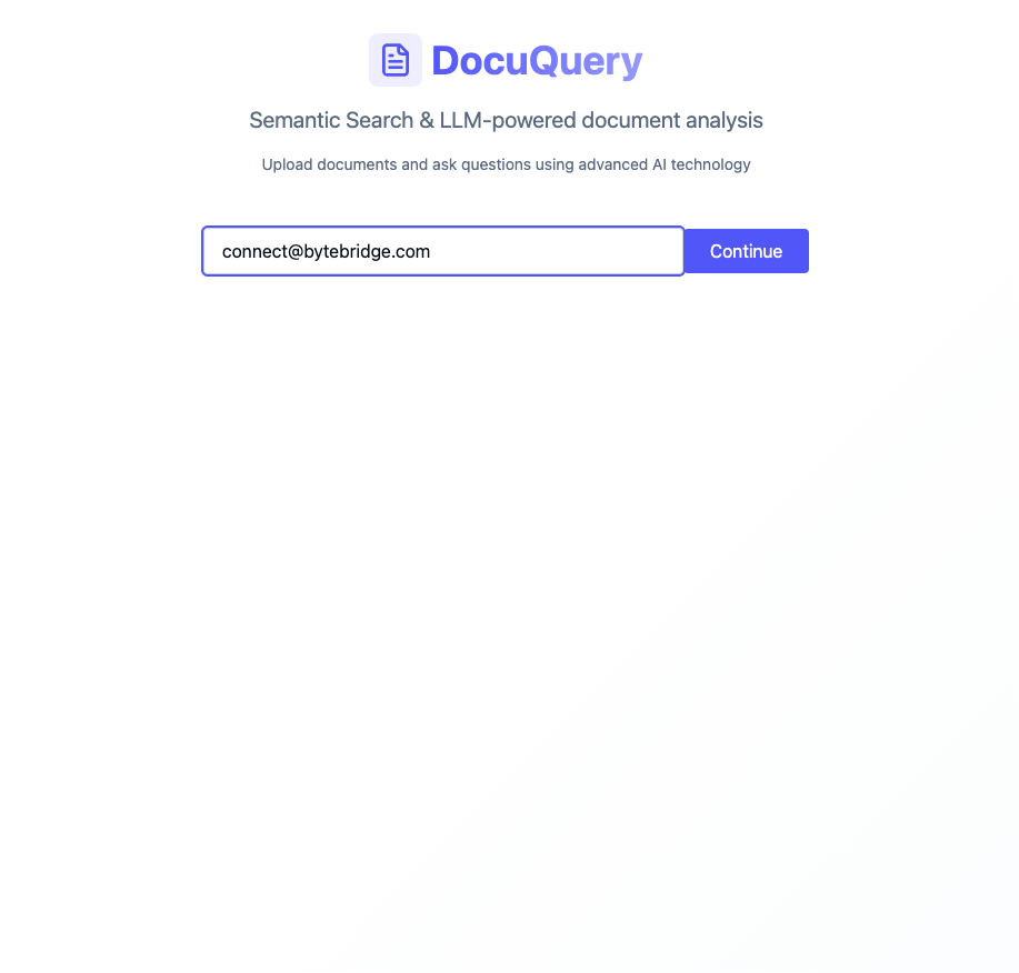 DocuQuery document AI assistant screenshot 1